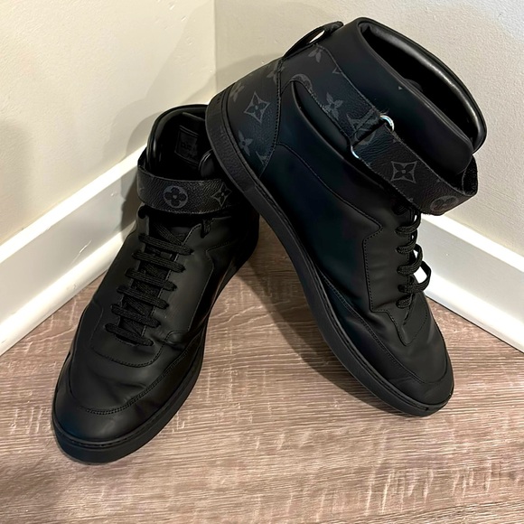 Men’s Louis Vuitton hightops Black Leather sz 11 sneaker - Picture 1 of 10